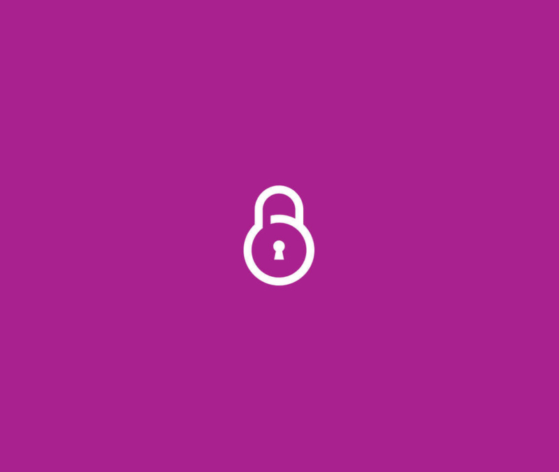 Magenta background with CDIC padlock icon, representing security, privacy, and trust.